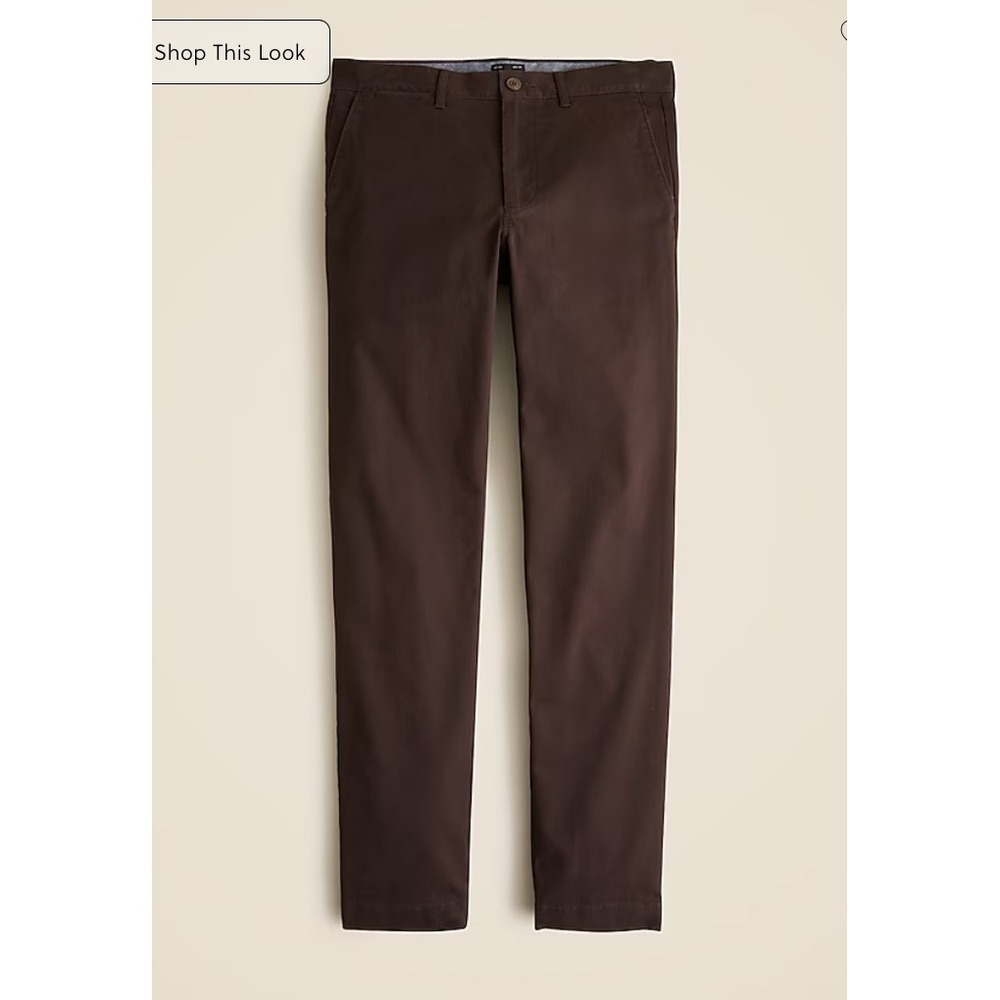 J Crew 770 Straight Stretch Chino Pants Brown Mens W35 L32
